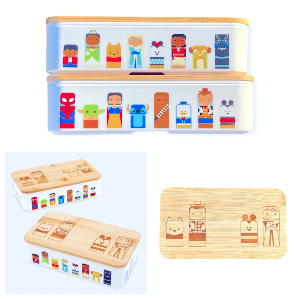 Disney Bento Box Set Bamboo Lids - Star Wars, Frozen, Toy Story, Stitch + More